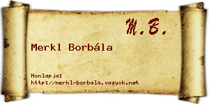 Merkl Borbála névjegykártya